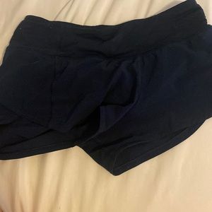 Size 0 Navy Lululemon speed ups 2.5 inch inseam